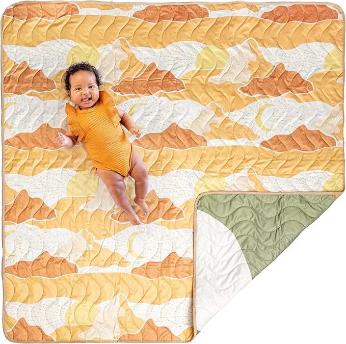 Kinder Cloth Diaper Co Adventure Play Mat - Machine Washable, Reversible, Water-Resistant, Quilted Blanket