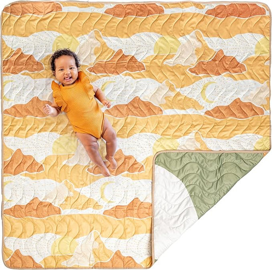 Kinder Cloth Diaper Co Adventure Play Mat - Machine Washable, Reversible, Water-Resistant, Quilted Blanket