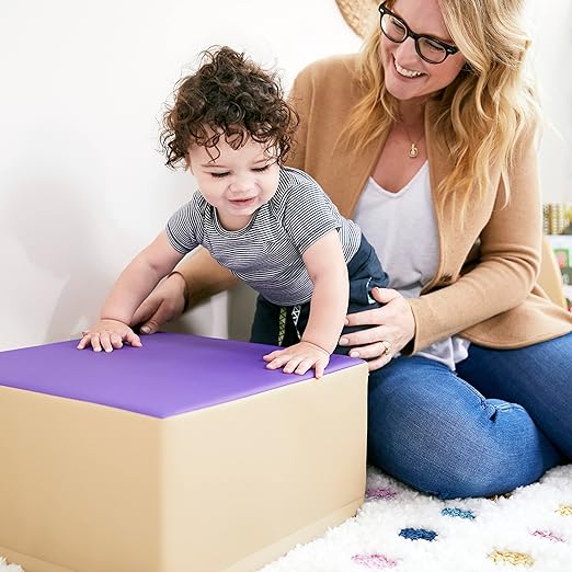 ECR4Kids SoftZone Junior Mix n' Match Pedestal, Beginner Playset, Purple