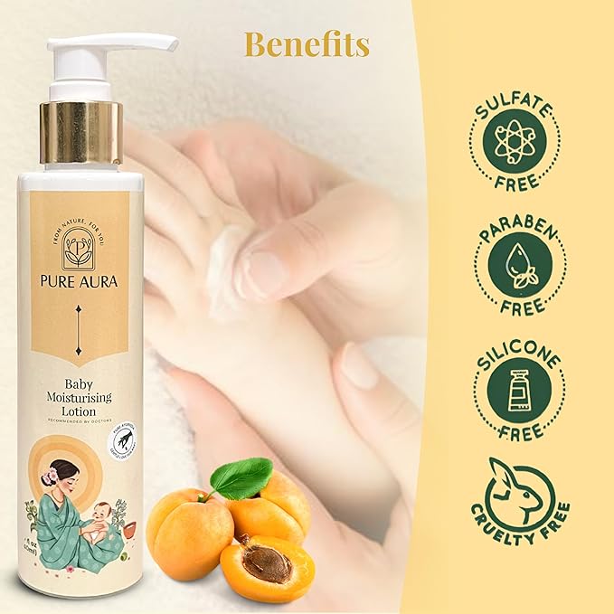 Rich Moisture Baby Lotion, 200ml, Nourishing Cream for Soft & Sensitive Skin, Ayurvedic & Chemical-Free, Safe for Newborns & Kids