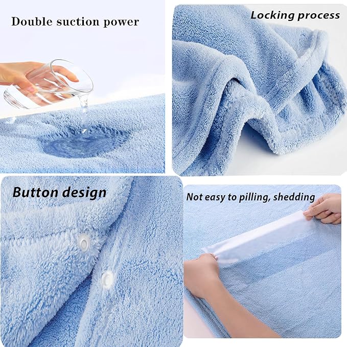 Toddler Baby Bath Towel with Hood 27.5"X55" Ultra Absorbent Soft Cozy Comfort Bathrobe Blanket, 0-6 Years Infant Shower Towel for Girls & Boys(Sky Blue)