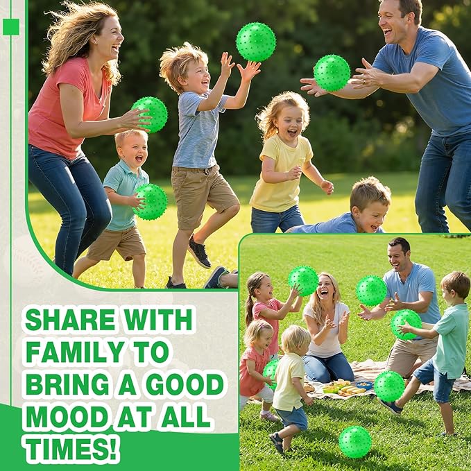 Jerify Knobby Balls Bouncy Spiky Sensory Ball Bulk Soft Inflatable Massage Stress Plastic Toy for School Party Play Indoor Outdoor