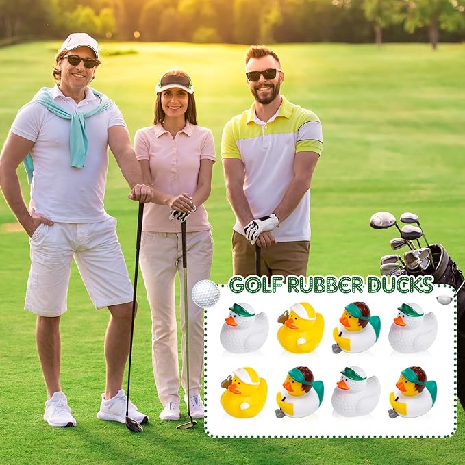 Deekin Rubber Ducks 2 Inch Bulk Sport Party Favors for Team Events Decorations Birthday Party Supplies Club Player Gift(24 Pcs,Golf Player)