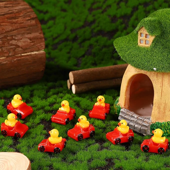 30pcs Mini Resin Ducks, Cute Rubber Ducks Miniature Resin Ducks Small Tiny Resin Ducks Decoration Waterproof Little Ducks Perfect DIY Decorations Birthday Festival Party Toy Gifts(Red)