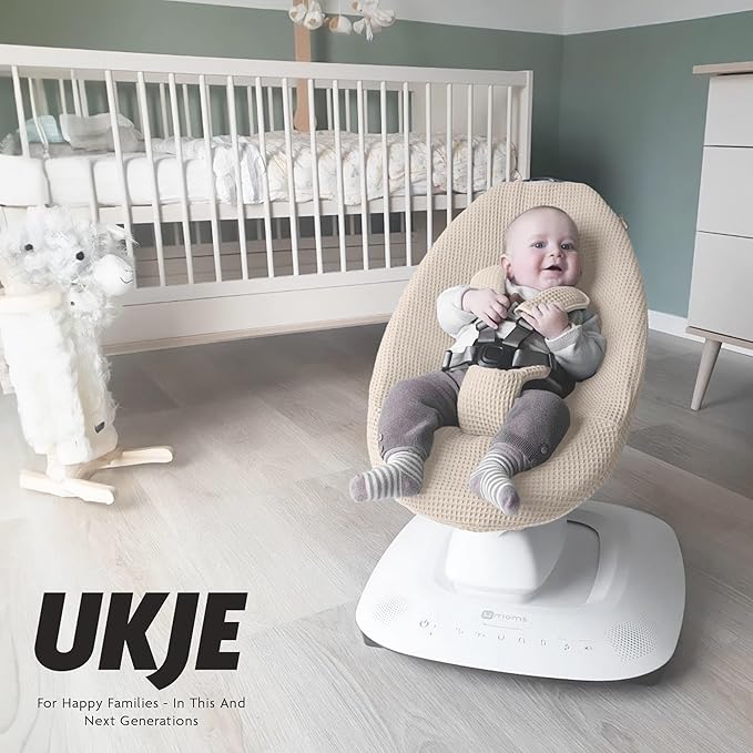 UKJE Protective Swing Cover Compatible with 4moms or MamaRoo 5, Multi-Motion Baby Swing, Baby Swing Liners, Baby Rocker Cover, Easy to Install, Easy to Wash, Handmade in Europe, Taupe