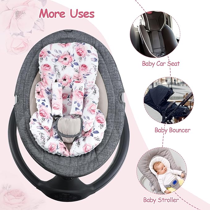 Car Seat Cover Baby, Infant Car Seat Insert, Peekaboo Opening Carseat Covers Baby, Universal Car Seat Canopy Cover & Nursing Cover, 360° Full Coverage Sun & Wind Protector, Floral