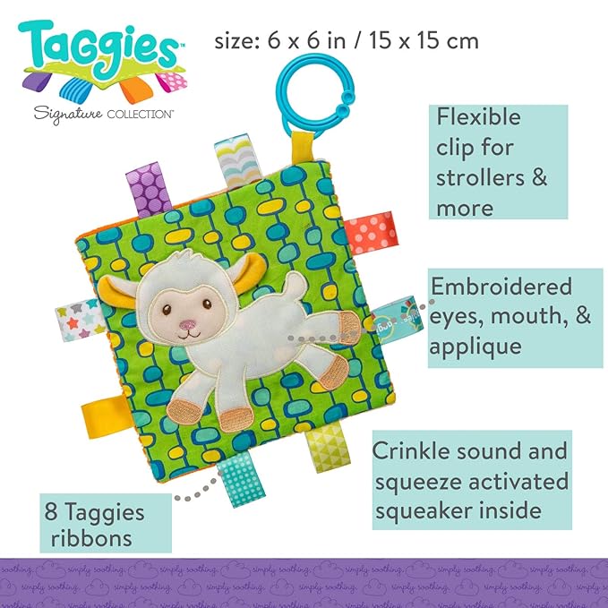 Taggies Crinkle Me Baby Toy, Sherbet Lamb