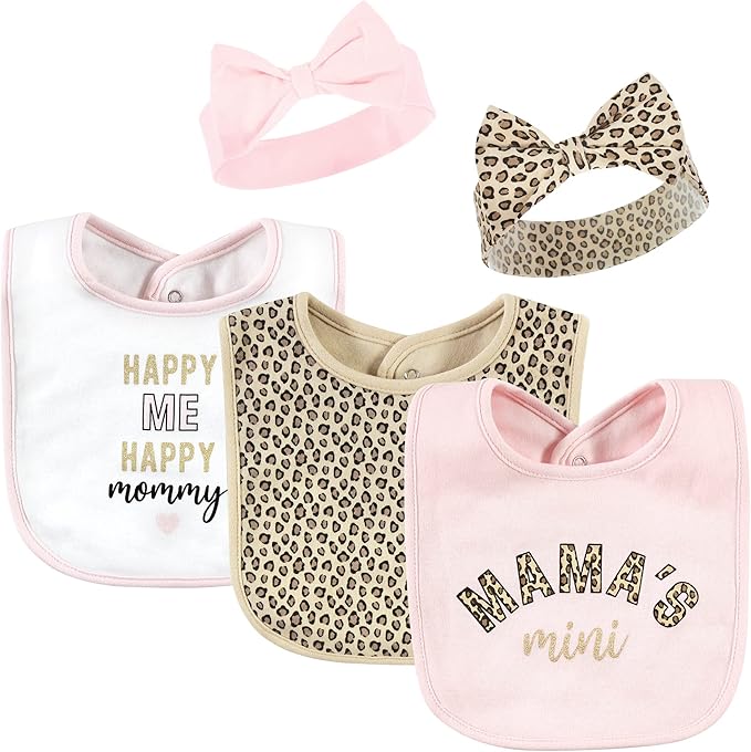 Hudson Baby Unisex Baby Cotton Bib and Headband Set