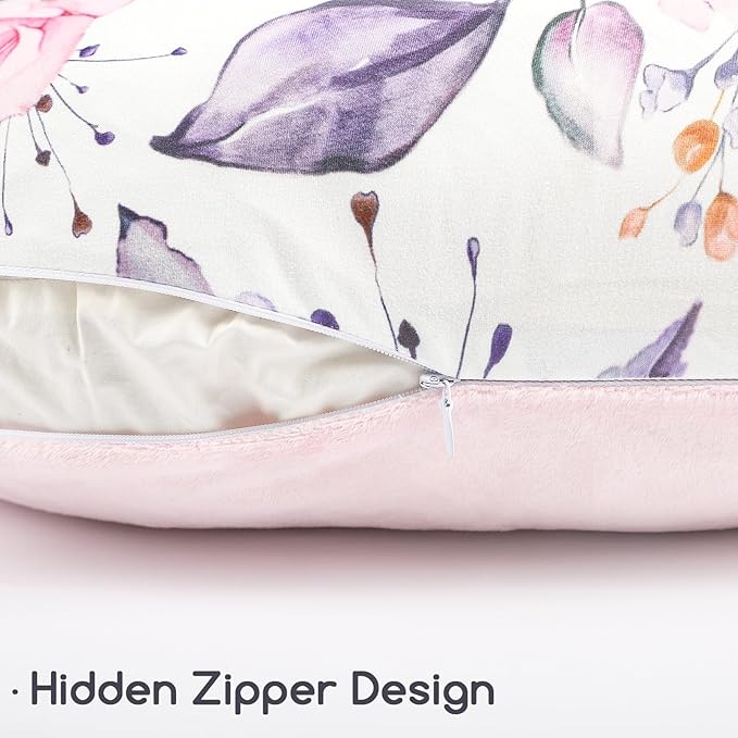 Newborn Lounger Cover for Boys Girls, Soft Comfortable Baby Lounger Cover 1 Pack Reversible Removable Fleece Slipover for Infant Lounger Pillow, Stylish Floral (Cover Only)