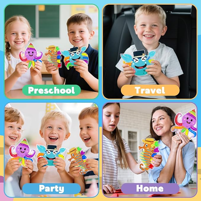 3PCS Color Sorting Toys for Toddlers, Montessori Sensory Toys Preschool Learning Activities Fine Motor Skills Fidget Quiet Educational Gift for Kids Age 3+