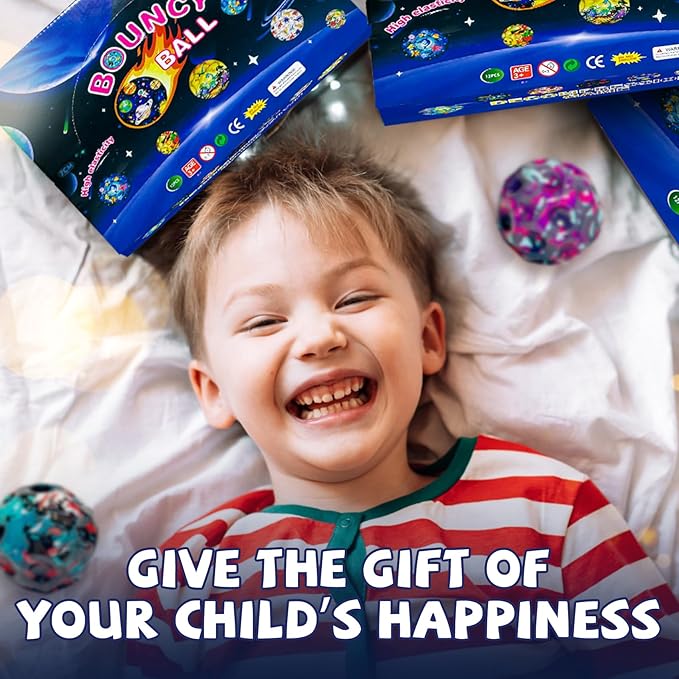 Space Moon Bouncy Ball - Moon Shape High Bouncing Ball for Hand-Eye Coordination - Ideal for Athletes - Great for Christmas, Halloween, Summer Camp, Easter