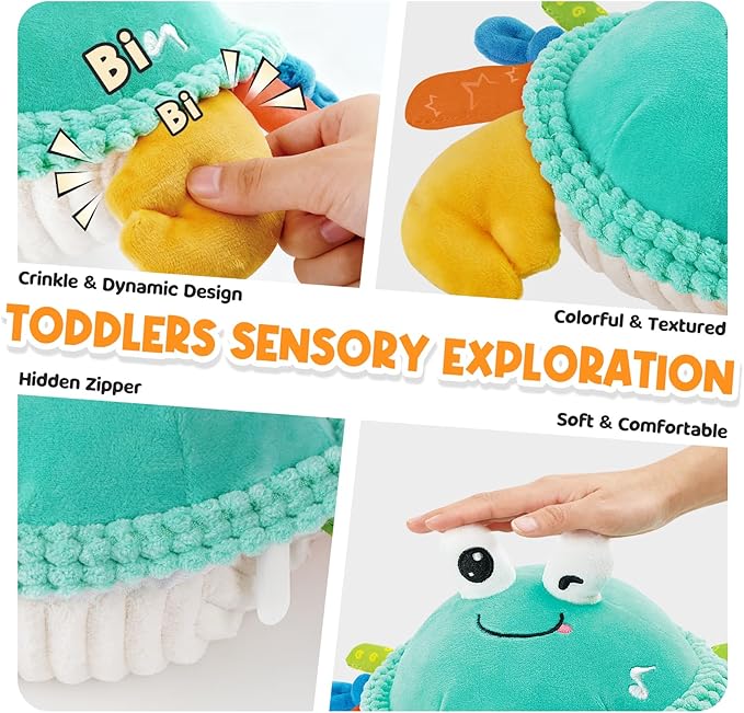 FUNZBO Baby Tummy Time Toys 12 18 Months -Musical Dancing Crawling Crab Babies Plush Toy, Interactive Infant Toys With 50 Songs & Recording Feature,Birthday Gifts for 1 2 3 Year Old Boys Girls Toddler