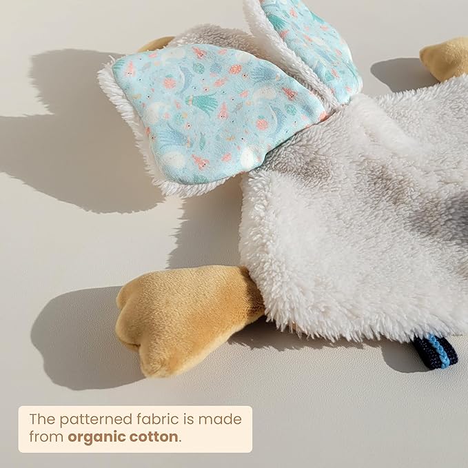 Helga The Goose, Pacifier Holder, Security Blanket Lovey, Infant Stuffed Toy, 9.8 Inches (Pack of 1) (Cannoli Cream)