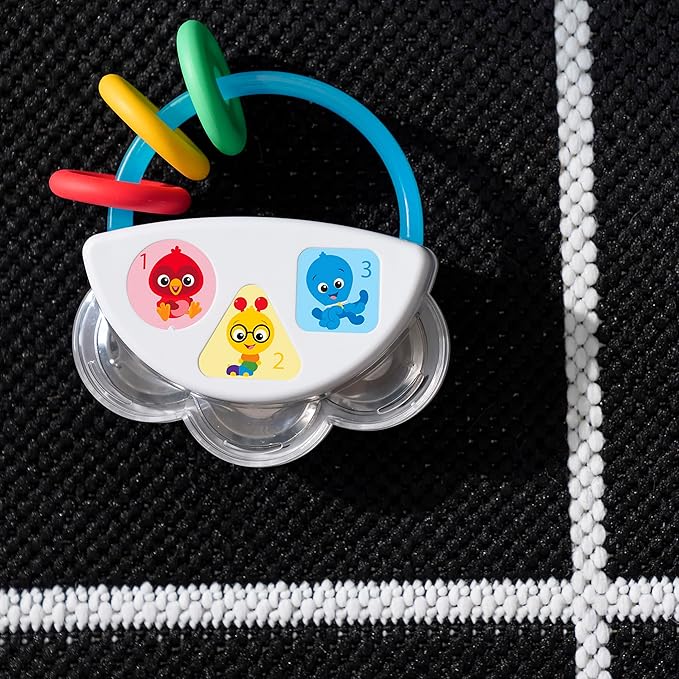 Baby Einstein Tiny Tambourine Musical Toy & Rattle, BPA Free, Take Along, Age 3 Months+