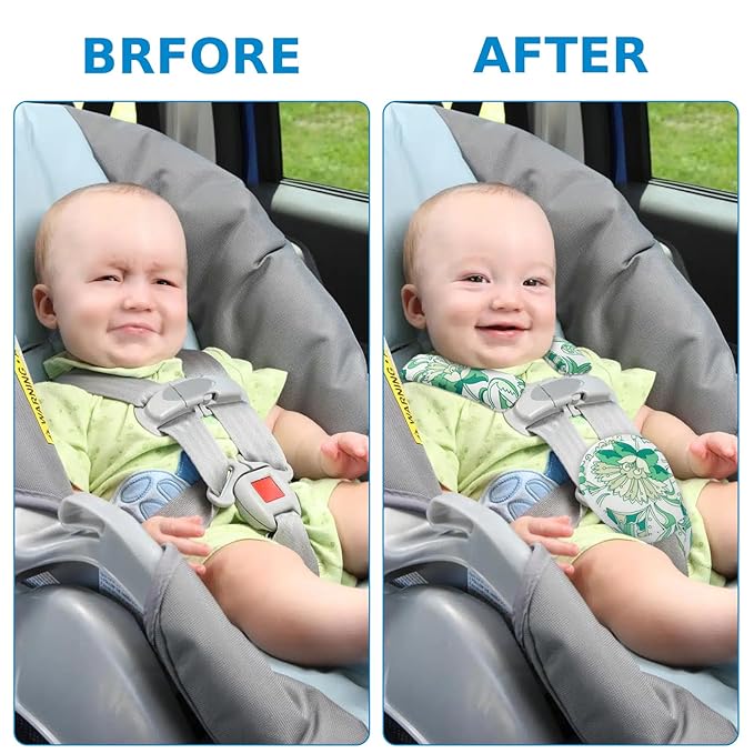 Accmor Car Seat Strap Pads Set for Baby Toddler Kids, Car Seat Strap Covers with Hip Support, Super Soft Seat Belt Covers Fits for All Car Seats, Pushchair, High Chair, Stroller