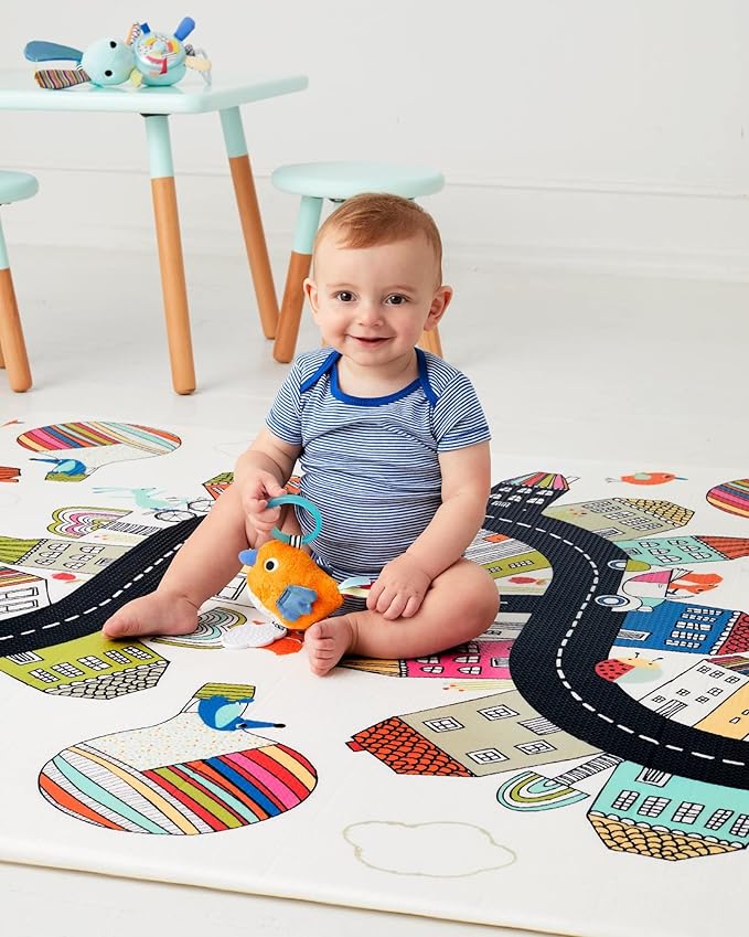 Skip Hop Baby Play Reversible Foam Floor Mat, Vibrant Village, 86" X 52",