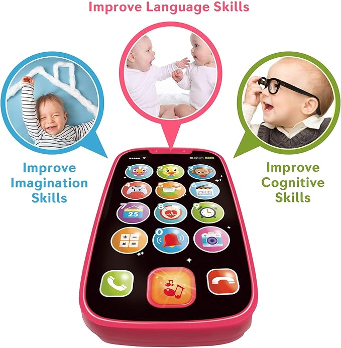 Stone and Clark My First Smartphone & Musical Press & Go Caterpillar Toy Bundle - Interactive Learning Toys for Toddlers