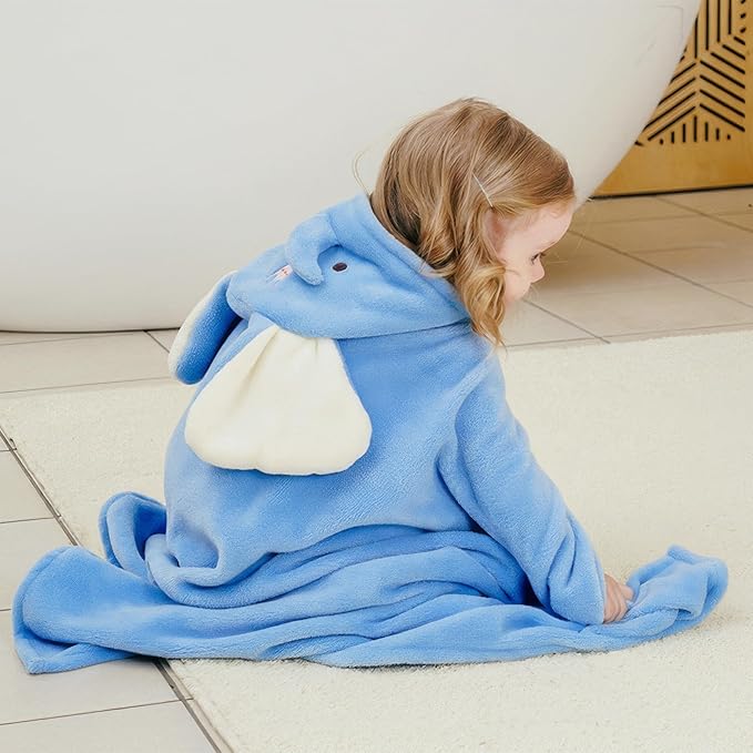 Toddler Bath Towels with Hood Elephant Hooded Towels for kids Ultra Soft Baby Bath Wrap Absorbent Toddler Blanket for Shower Swim