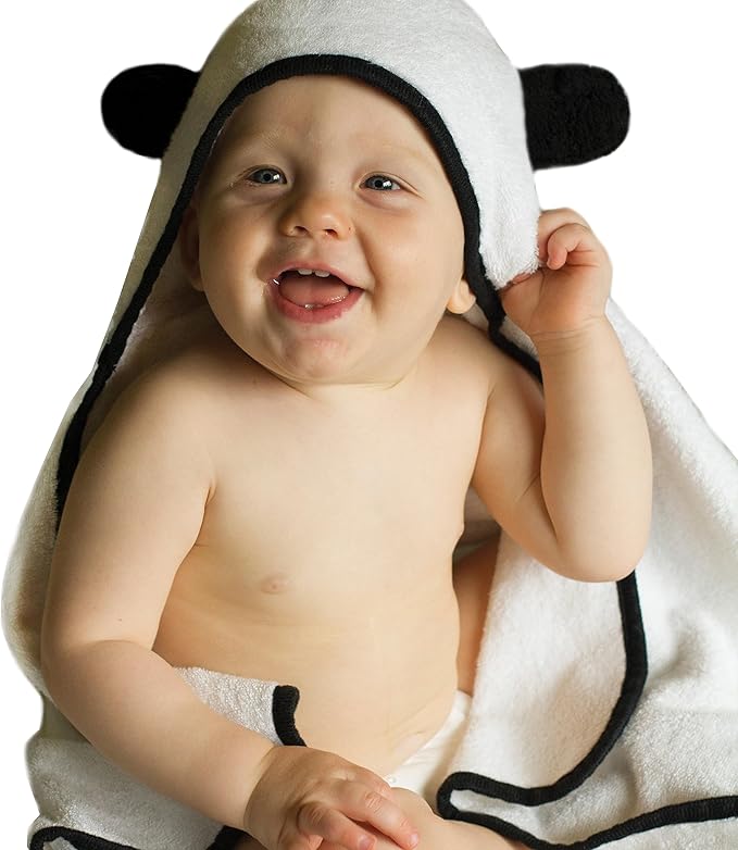 BedVoyage Baby Hooded Towel, 2pc with Baby Washcloth, Viscose Derived from Bamboo & Cotton, Toddler Bath Towels, Gentle, Plush & Absorbent for Babies & Toddlers