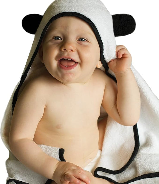 BedVoyage Baby Hooded Towel, 2pc with Baby Washcloth, Viscose Derived from Bamboo & Cotton, Toddler Bath Towels, Gentle, Plush & Absorbent for Babies & Toddlers