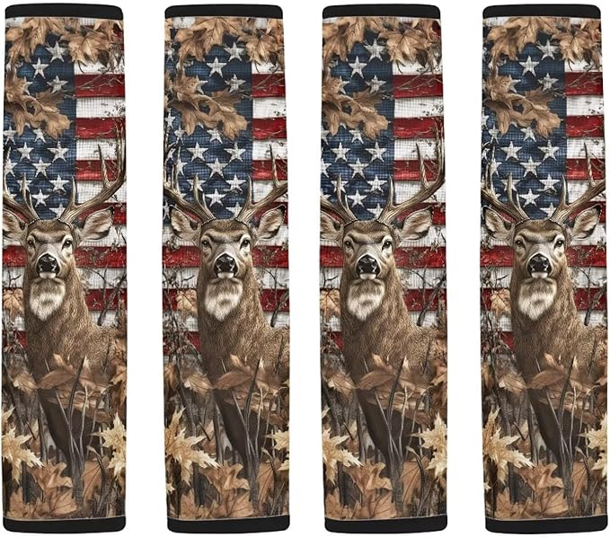 AFPANQZ American Deer Branch Car Seat Belt Pads Cover Universal Fit Vehicle Seat Belt Comfort Shoulder Pads for Adults Children Seat Cushion Shoulder Straps Cushion for Bags
