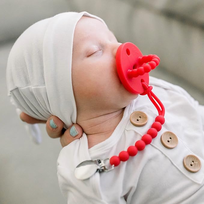 Ryan & Rose Cutie Clip Judy - Pacifier Clip Holder Silicone (Judy, Red)