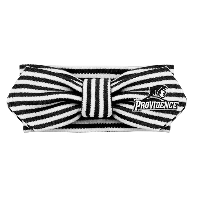Creative Knitwear Providence Friars Infant Girls Black/White Striped Hair Knot Headband Embroidered Logo - Size Newborn - 4T