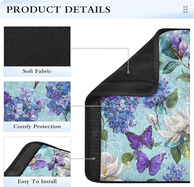 2 Pack Seatbelt Covers Seat Belt Cover Pad for Adults Boys Girls Car Seat Strap Covers Pads Cushion Universal Shoulder Strap Pad Protector for Backpack Camera Bag 6.5 Inch Elegant Hydrangeas Magnolias