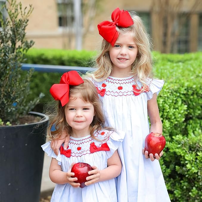 Hair Bows for Girls Alligator Clips Red Pink Grosgrain Ribbon For Valentines Day Solid Color 4PCS Hair Accessories for Little Teen Toddler Girls Kids