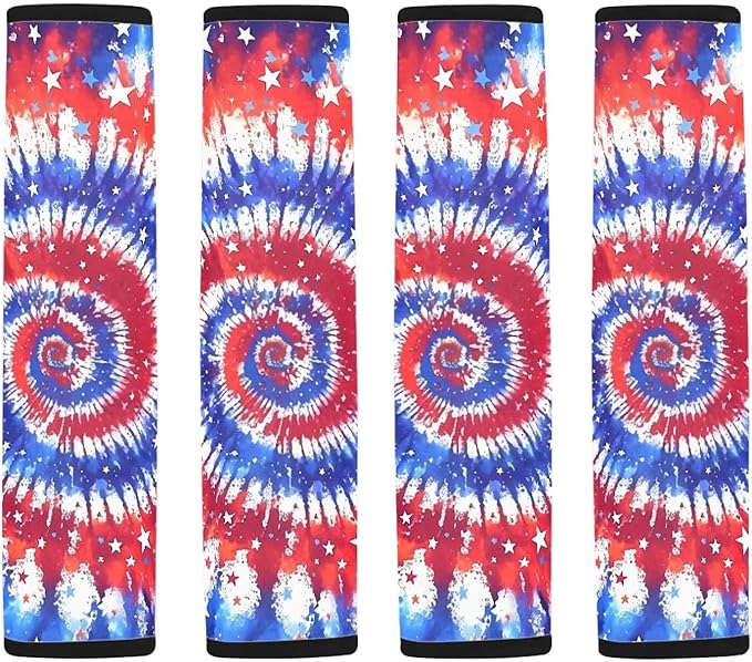 Car Seat Belt Covers Pack of 2 Universal Shoulder Strap Pad Vehicle Seatbelt Cover Car Decor Red Blue Swirl