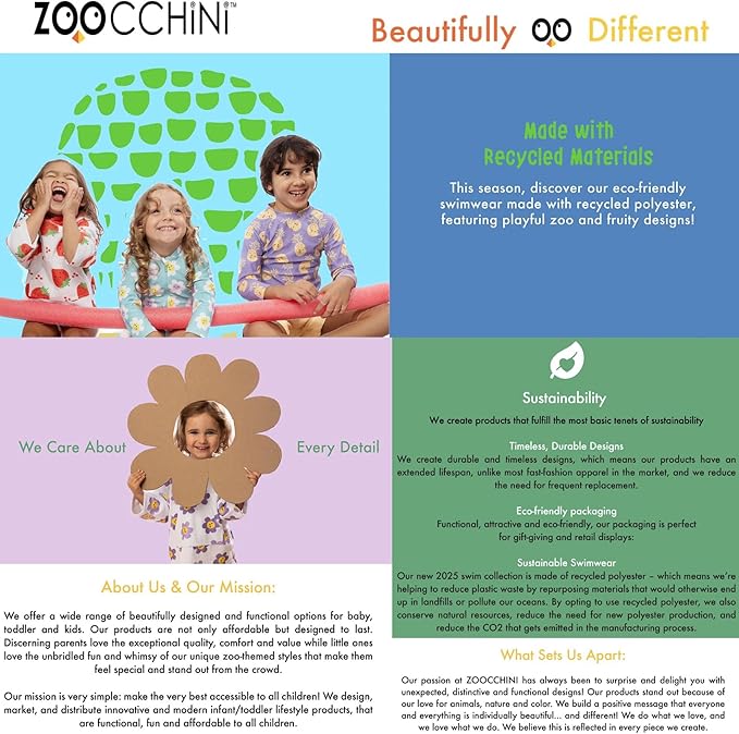 ZOOCCHINI Hooded Bath Towel for Kids 100% Cotton Terry, Plush & Absorbent for Bathtime or Pool, 50" x 22" 2-6 Years, Allie the Alicorn