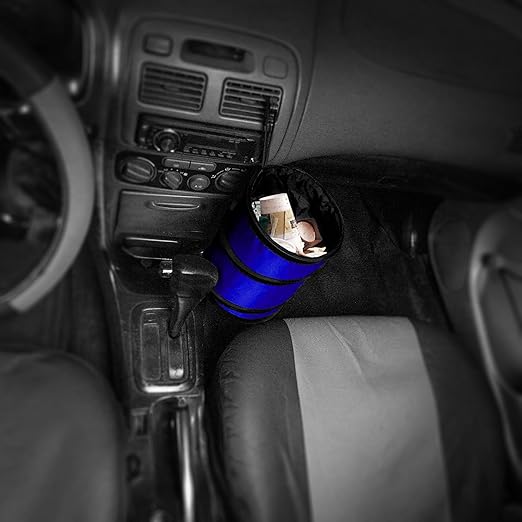 FH Group FH1120 Collapsible Trash Can (Blue) Small with Gift - Universal for Cars Trucks and SUVs