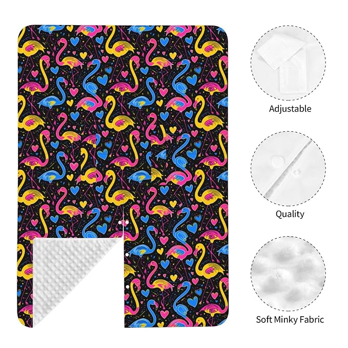 Neon Pink Neon Blue Yellow Flamingos Baby Car Seat Canopy and Nursing Cover for Breastfeeding Multi-Use Cover Lightweight Infant Stretchy Carrier Carseat Winter Cover for Newborn Girls Boys