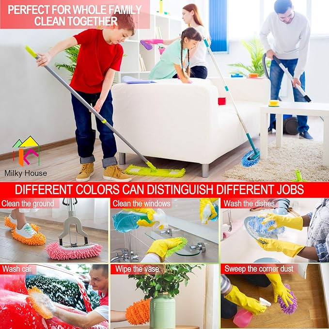 10 Pieces Microfiber Mop Slippers Shoes Cover Soft Washable Reusable Floor Polishing Dust Dirt Hair, Baby Healthcare and Grooming Kit, Baby Care Healthcare Kits for Girl, Baby Grooming Kit Newborn