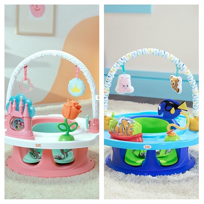 Bright Starts Disney Baby Finding Nemo SuperSeat, Fun Baby Seat for Sitting Up, Playtime, and Meals, Ages 4 Months to 4 Years, Blue