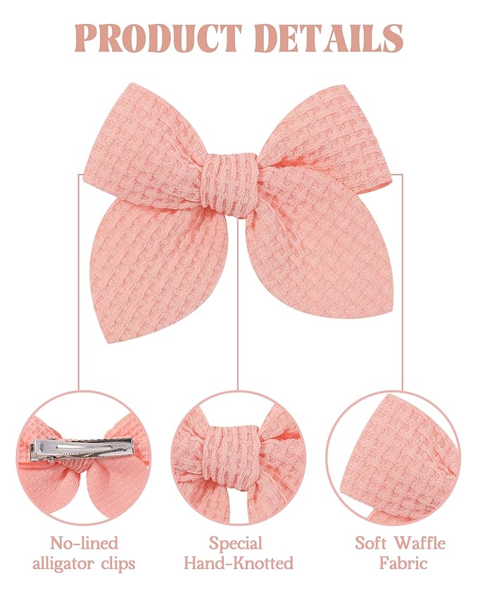 Jollybows 20pcs Baby Hair Bows Clips 2" Mini Fable Alligator Clip Toddler Pigtail Bow Fine Hair Clip Baby Girl Hair Accessories