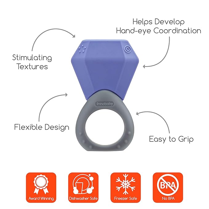 INNOBABY TEETHIN' Smart Birthstone Ring TEETHER - February (Amethyst)