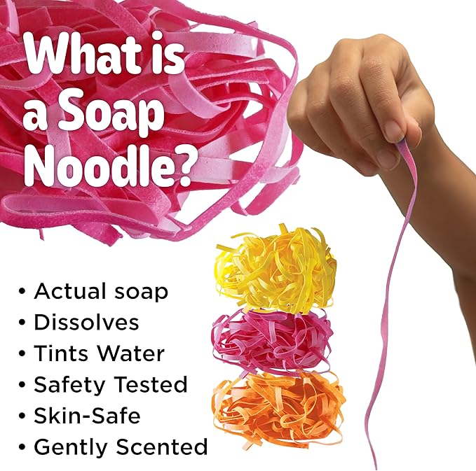 Creativity for Kids Soap Noodles Unicorn Spaghetti Bath Set | Mix, Layer & Play with Rainbow Soap Noodles, Confetti & Foamy Soap Sauce | Sensory Bath Toys & Unicorn Crafts for Girls (Ages 3+)