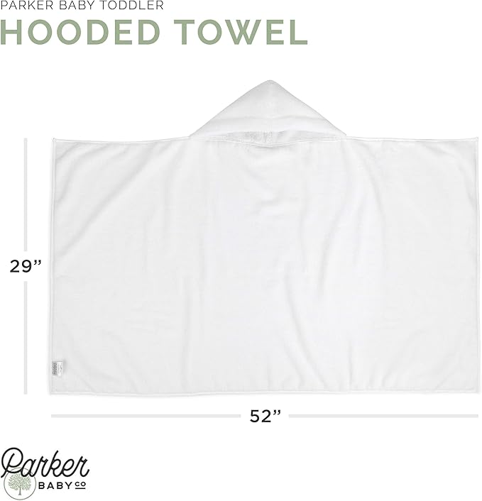 Parker Baby Co. Premium 100% Soft Ring Spun Cotton Hooded Toddler and Kid Bath Towel Plush Towel with Hood for Toddlers and Children