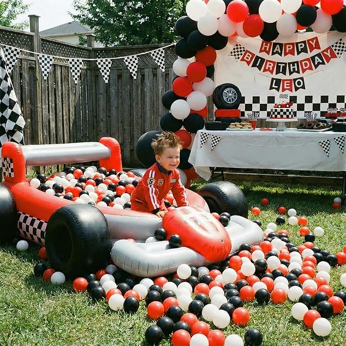 Shappy 180 Pcs Soft Plastic Balls for Toddlers, Crush Proof Ocean Balls Reusable for Photo Booth Props Play Tent Swimming Party Holiday Decoration (White, Black, Red)