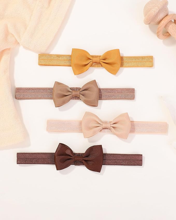 jollybows 40pcs Baby Girls Bows Headbands Elastic Hairband Ribbon Bow Hair Accessories for Newborns Infants Toddlers and Kids