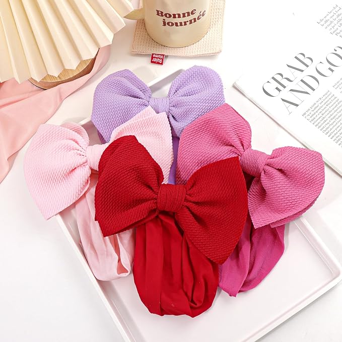 YanJie Infant, Newborn & Toddler Hair Accessories - Pretty Bow Headbands in Pink, Red & Blue