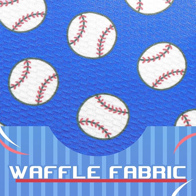 YanJie 7" Baby Girl Baseball Sports Printed Super Large Double Layers Bow Headband Blue Infant Toddler Messy Bow Headwrap Game Hair Accessories Hairband Baseball Game Day Sports Bows for Girls Outfit