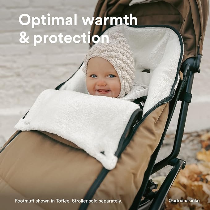 Stokke YOYO Footmuff, Aqua - Sherpa Lining & Fleece Hood with Drawstring to Keep Baby Warm - Includes Carrying Bag - Machine Washable