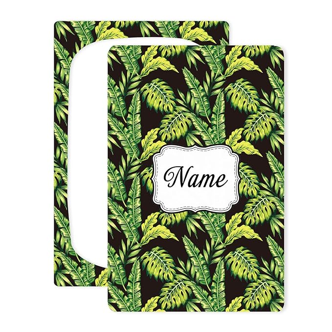 Personalized Name Car Seat Covers for Babies, Customized Infant Carseat Cover with Name, Baby Carrier Cover Car Seat Canopy, Carseat Canopies Nursing Cover for Newborn Boys Girls, Tropical Plant