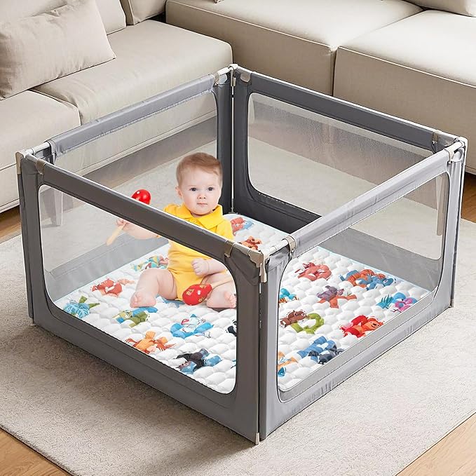 Baby Play Mat for Floor,Premium Foam Baby Play Mat 79" X 71",Thick One-Piece Crawling, Odorless Floor Mat,Non-Slip Cushioned Baby Playmat for Infants,Babies,Toddlers.Foldable and Washable Baby Plaype