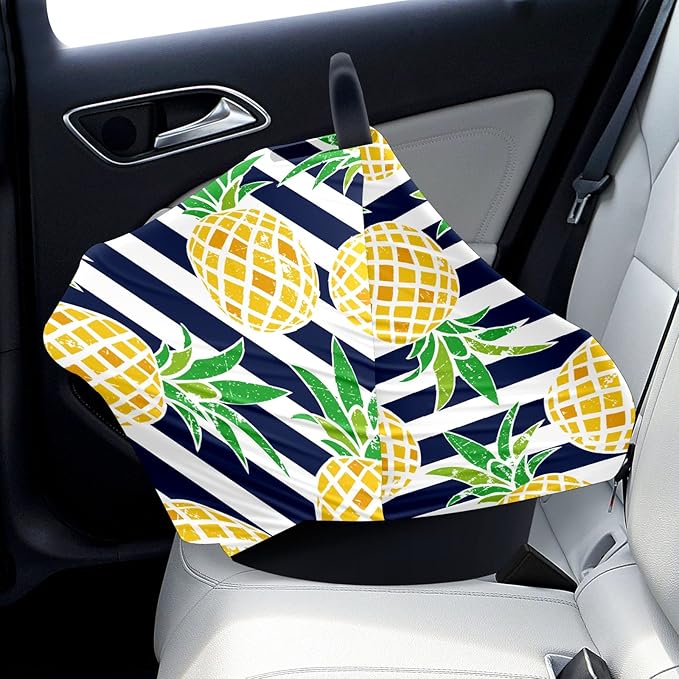 Baby Car Seat Stroller Covers Beautiful Pineapple Nursing Cover Breastfeeding Scarf Soft Breathable Stretchy Infant Car Canopy Coverage Carseat Cover for Boys and Girls Multi Use
