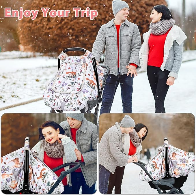 Baby Blanket & Winter Baby Car Seat Cover, Minky Infant Car Seat Covers for Babies, Purple Fleece Baby Blankets for Boys Girls