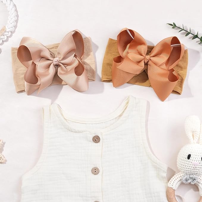 CÉLLOT 20pcs Baby Bows Headbands Nylon Hairbands Big Ribbon Bow Elastic Hair Accessories for Newborns Infants Toddlers and Kids