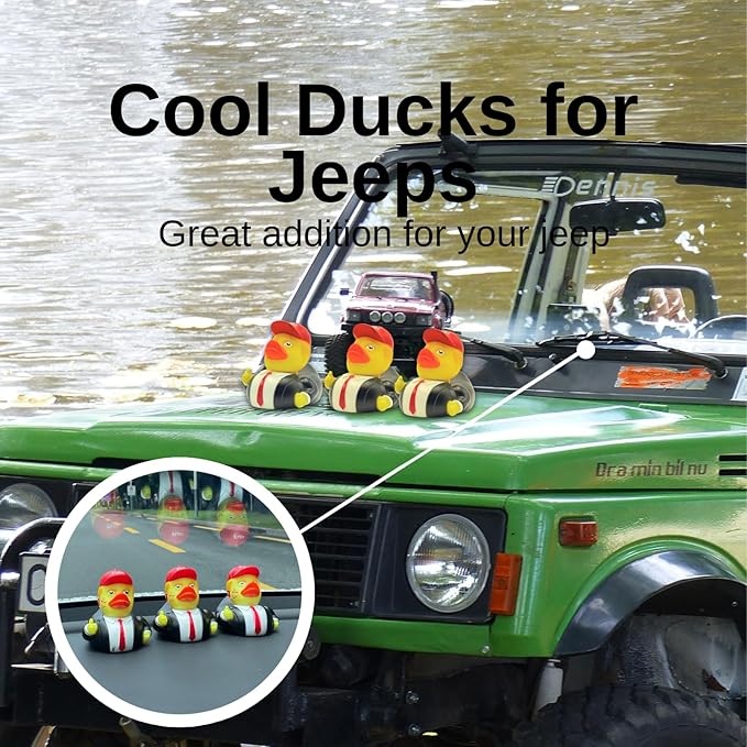 Rubber Ducks, 2024 New Squeak Rubber Duck for Baby Bath and Jeep Ducking, 3.5 Inch Funny Duck Toy for Kids Gift